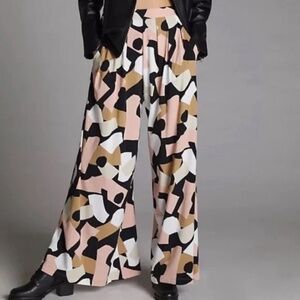 Anthropologie Corey Lynn Calter Abstract Wide Leg Pants, Size XS